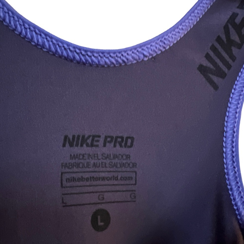 Nike Pro Women’s 2 Toned Purple Dri-Fit Activewear Tank Top, Size Large - Picture 3 of 7